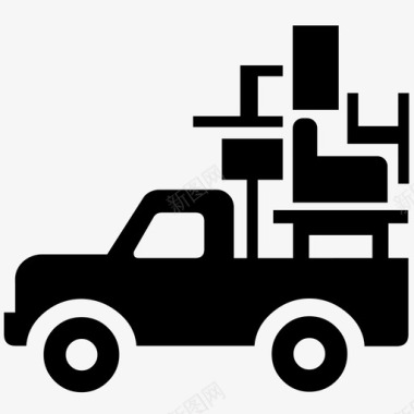 移动卡车家具包装图标图标
