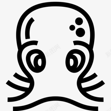 章鱼脸头足类软体动物图标图标