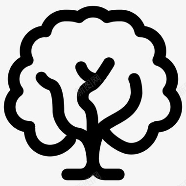 树生长自然图标图标
