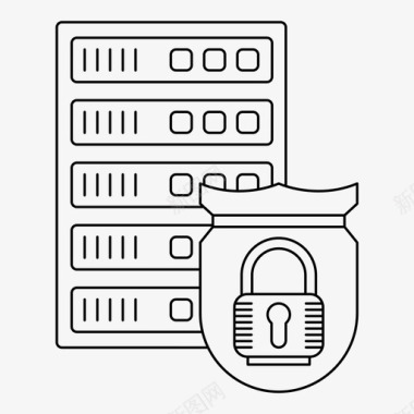 服务器保护信息锁图标图标