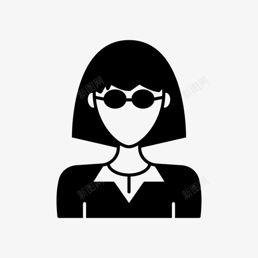短发女头像眼镜图标svg_新图网 https://ixintu.com 头像 头像女 用户 眼镜 短发女 经理
