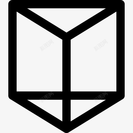 三角棱镜几何体多面体图标svg_新图网 https://ixintu.com 三角棱镜 三面 几何体 多面体 形状 形状线图标