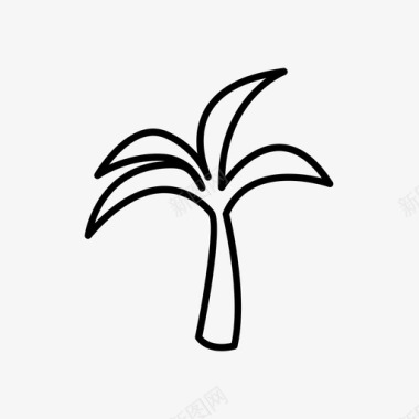 椰子树棕榈树海景图标图标