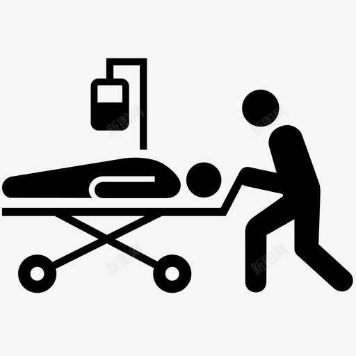 担架轮床垃圾图标svg_新图网 https://ixintu.com 医疗护理 垃圾 婴儿车 担架 轮床