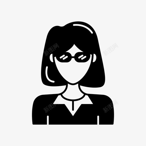 戴眼镜的女人化身短发图标svg_新图网 https://ixintu.com 化身 化身女人 戴眼镜的女人 用户 短发