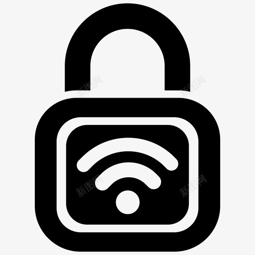 wifi安全锁定保护图标svg_新图网 https://ixintu.com wifi安全 互联网安全 保护 锁定