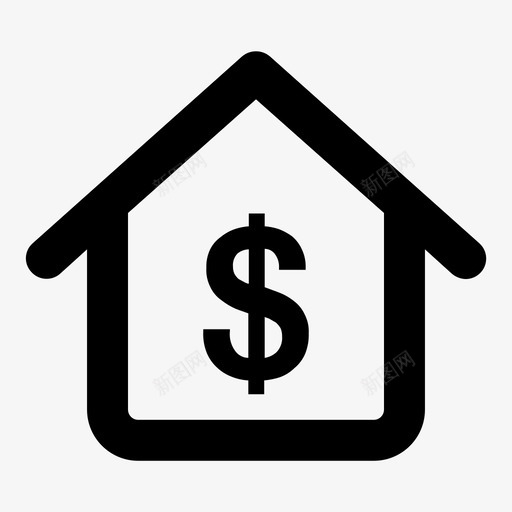 家房子价格图标svg_新图网 https://ixintu.com 价格 商店 家 房子 销售