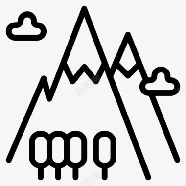 山地探险野营图标图标