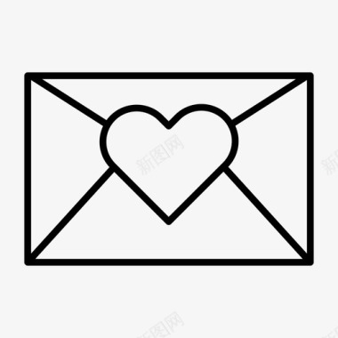 心形信封信件爱情图标图标
