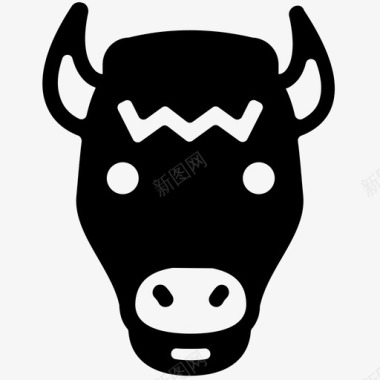 野牛脸美洲野牛水牛图标图标
