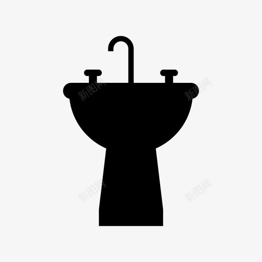 水槽陶瓷家用图标svg_新图网 https://ixintu.com 家用 房间 水槽 管道 陶瓷