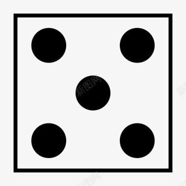 掷骰子五赌博图标图标