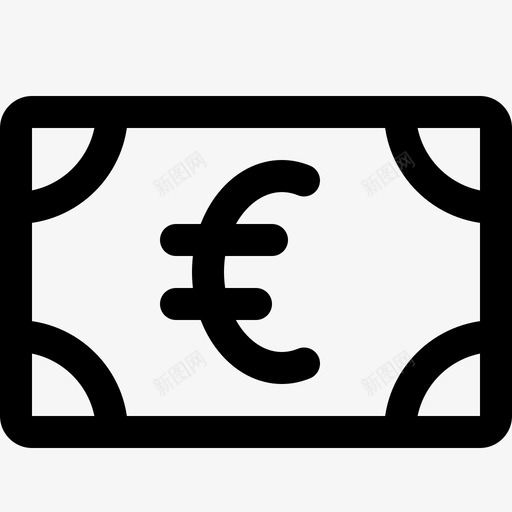 欧元货币钞票法定货币图标svg_新图网 https://ixintu.com 欧元货币 法定货币 财富 货币线图标集 钞票