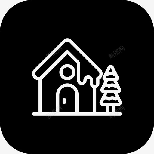 小屋圣诞节房子图标svg_新图网 https://ixintu.com 圣诞瓦的区别 圣诞节 小屋 房子 降雪 雪