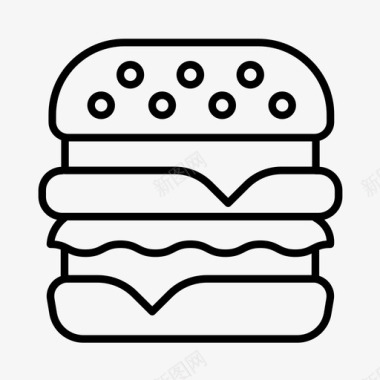 汉堡芝士汉堡餐车图标图标
