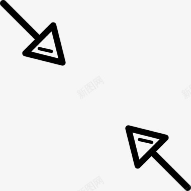 两个指向中心的对角线箭头genericons箭头图标图标