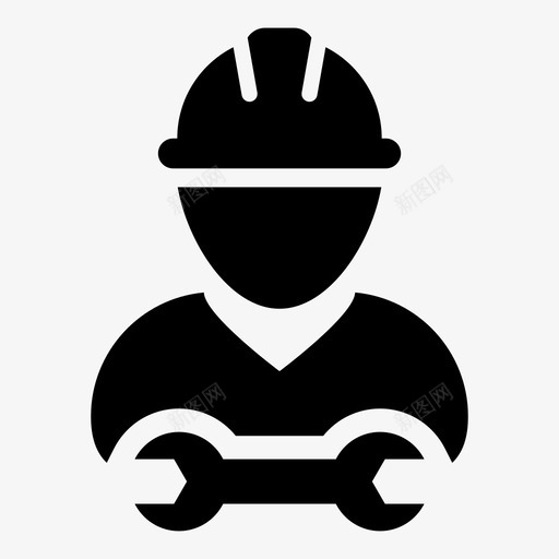 工人工厂工具图标svg_新图网 https://ixintu.com 工人 工具 工厂 建筑工人图标业务矢量样式17 扳手
