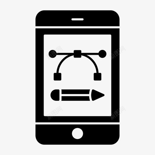 移动贝塞尔曲线图标svg_新图网 https://ixintu.com 技术 曲线 电话 移动 网络搜索引擎优化字形图标 贝塞尔