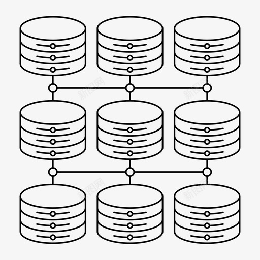 数据库结构信息基础设施图标svg_新图网 https://ixintu.com 信息 基础设施 大数据卷2 数据库结构 服务器