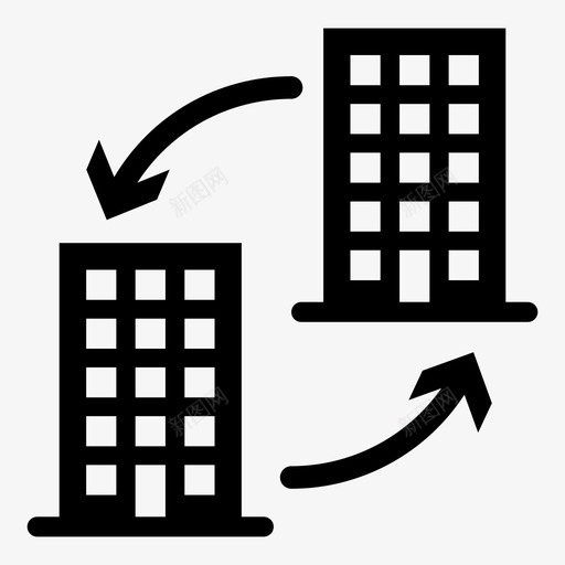 b2b建筑企业图标svg_新图网 https://ixintu.com b2b 企业 企业对企业 建筑