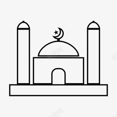 清真寺伊斯兰教祈祷图标图标