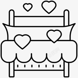 情侣床床情侣室内图标高清图片