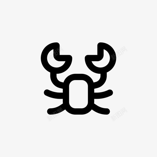 螃蟹像素完美线条图标svg_新图网 https://ixintu.com 像素完美线条 螃蟹