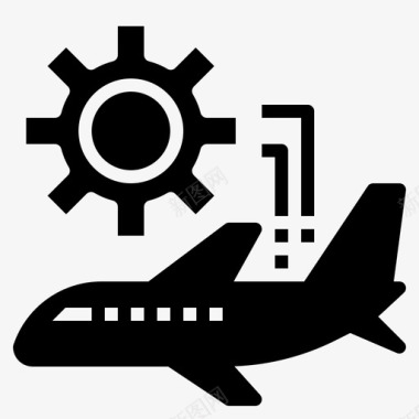 飞机维修航空工程图标图标