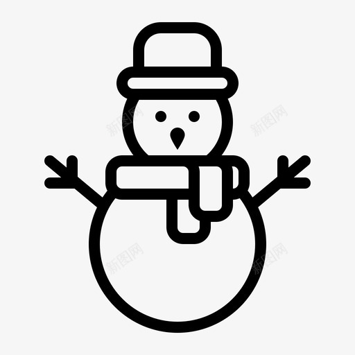 雪人圣诞节装饰图标svg_新图网 https://ixintu.com 圣诞系列 圣诞节 装饰 雪人