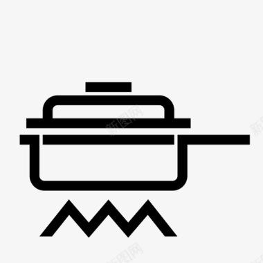 砂锅热锅炊具煎锅图标图标