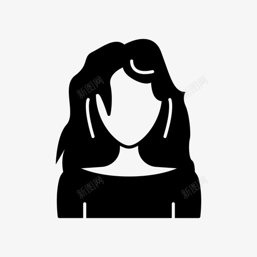 凌乱的头发化身用户图标svg_新图网 https://ixintu.com 凌乱的头发 化身 化身女人 女人 用户