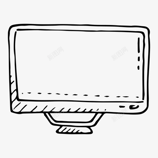桌面显示器电脑涂鸦设备图标svg_新图网 https://ixintu.com 桌面显示器 涂鸦设备 电脑