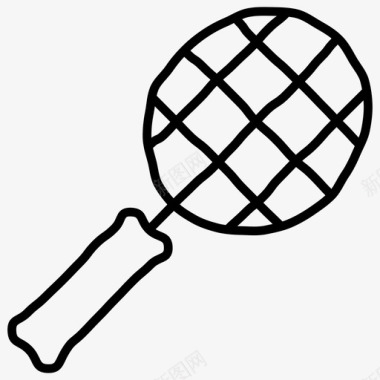 网球拍手绘运动涂鸦图标图标
