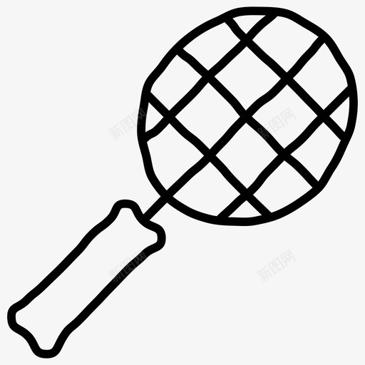 网球拍手绘运动涂鸦图标svg_新图网 https://ixintu.com 手绘 网球拍 运动涂鸦