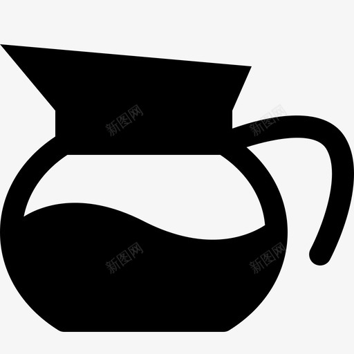 水壶咖啡壶容器图标svg_新图网 https://ixintu.com 咖啡壶 容器 把手 水壶 饮料 饮料固体图标