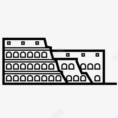 斗兽场建筑角斗士图标图标