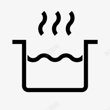 锅热水煮沸烹饪图标图标