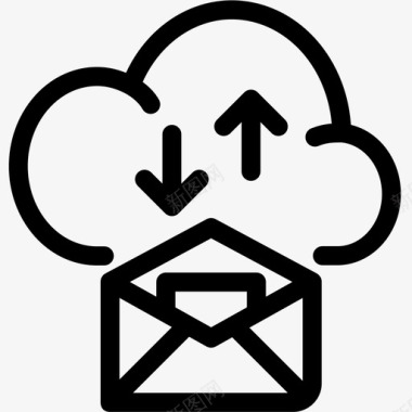 云电子邮件云服务互联网图标图标
