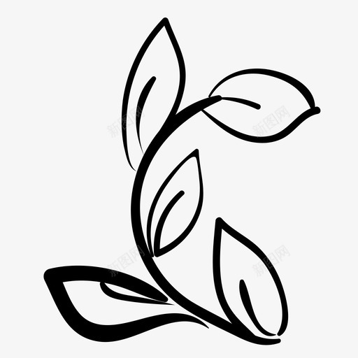 植物树枝作物图标svg_新图网 https://ixintu.com 作物 嫩枝 手绘 树枝 植物