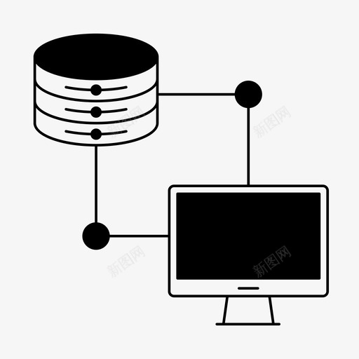 连接性计算机数据图标svg_新图网 https://ixintu.com 信息 数据 服务器 网络和托管字形 计算机 连接性