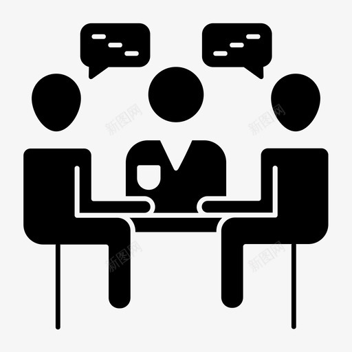 组业务会议图标svg_新图网 https://ixintu.com 业务 业务和办公室标志符号 会议 对话 组 讨论