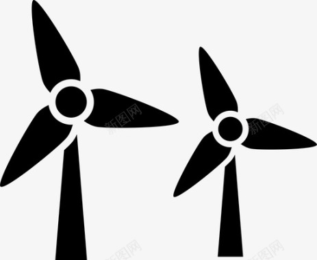 风能可再生能源风电场图标图标