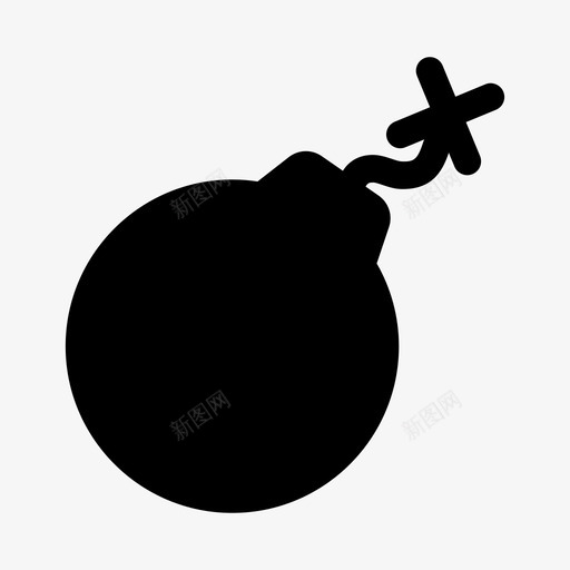 炸弹黑色十字架图标svg_新图网 https://ixintu.com 十字架 灯芯 炸弹 炸药 黑色