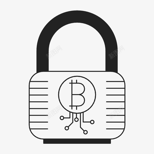 比特币保护加密货币数字货币图标svg_新图网 https://ixintu.com 加密货币 挂锁 数字货币 比特币保护