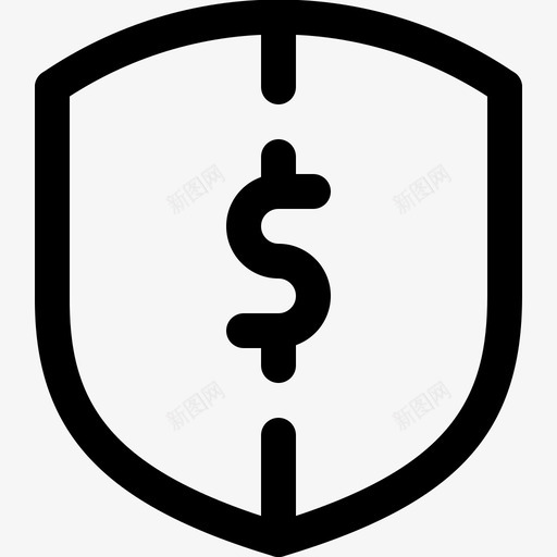 金融安全美元货币图标svg_新图网 https://ixintu.com 保护 盾牌 美元 货币 货币线图标集 金融安全