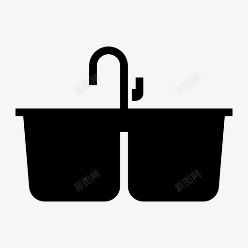 水槽面盆洗碗机图标svg_新图网 https://ixintu.com 水槽 洗碗机 洗碗盆 浴室配件 面盆
