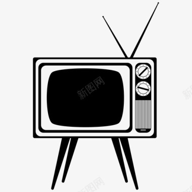 电视旧电视复古图标图标
