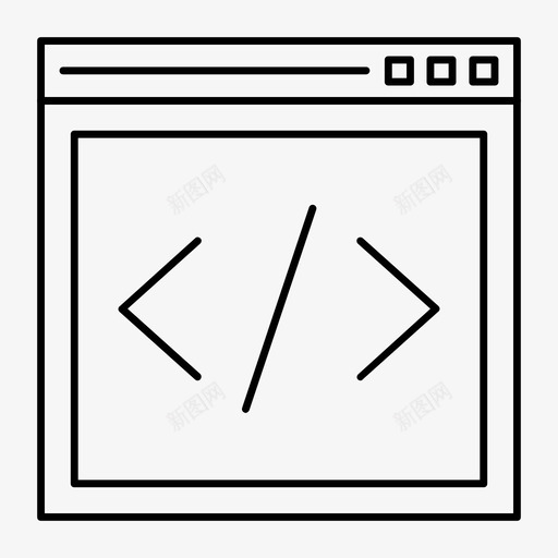 网页浏览器商务图标svg_新图网 https://ixintu.com 互联网 商务 商务和办公线路图标 浏览器 编码 网页