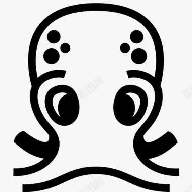 章鱼脸头足类软体动物图标图标