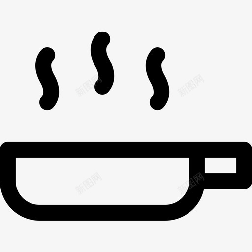 煎锅炊具平的图标svg_新图网 https://ixintu.com 平的 炊具 热的 煎锅 食物线图标